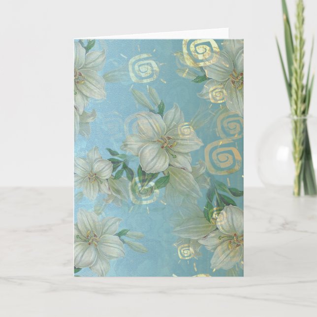 Romantischer Garten - Grußkarte Feiertagskarte (Vorderseite)