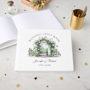 Romantischer Garten Hochzeitsbrunnen Gästebuch