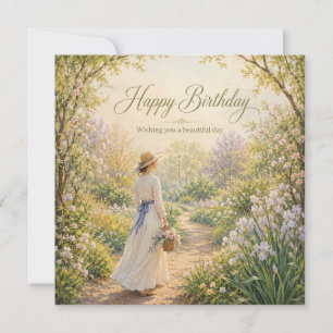 Romantischer Gartenweg Geburtstag Karte