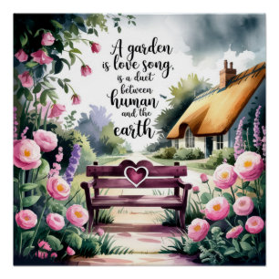 Romantischer Gartenzauber Poster