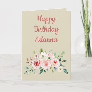 Romantischer Geburtstag für sie Aquarell-Blumen Feiertagskarte