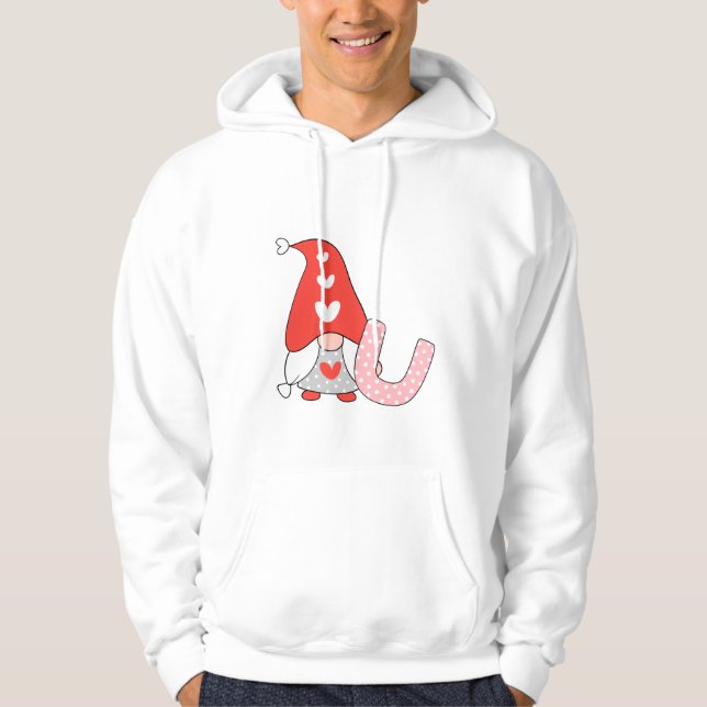 Romantischer Gnome mit glücklichem Hufeisen Hoodie (Vorderseite)