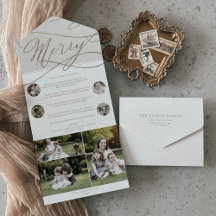 Romantischer Goldener Weihnachts-Multi-Foto-Urlaub