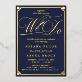 Romantischer Goldfoil Emerald Blühe wir Hochzeit Folieneinladung