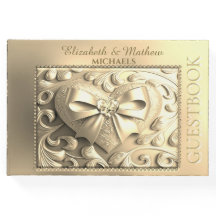 Romantischer Goldherz Satin Bow