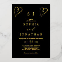 Romantischer Goldschmied | Black Monogram Wedding