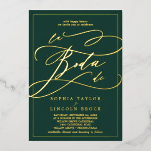 Romantischer Goldschmied   Emerald Frame La Boda D Folieneinladung