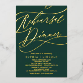 Romantischer Goldschmied | Emerald Probe Dinner Folieneinladung