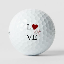 Romantischer Golfball 'LOVE' roter herzförmiger Lu