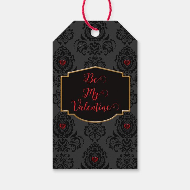 Romantischer Goth Valentinstag  Geschenkanhänger (Vorderseite)