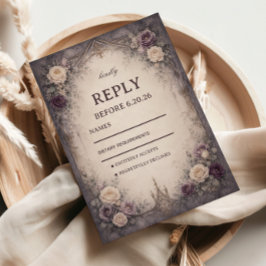 Romantischer gotischer Floralstil RSVP Karte