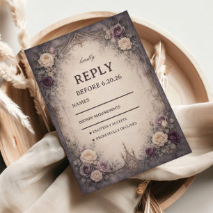 Romantischer gotischer Floralstil RSVP Karte