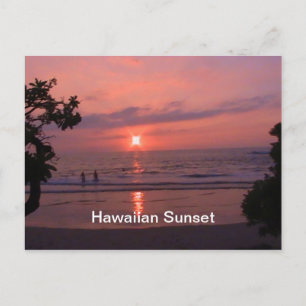 Romantischer hawaiianischer Sonnenuntergang Ozean  Postkarte