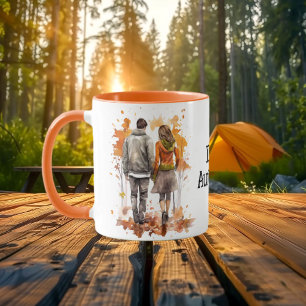 Romantischer Herbstcouple Umbrella Tasse