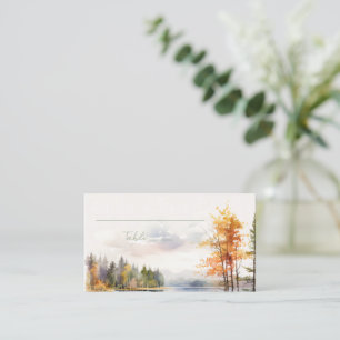 Romantischer Herbstsee Hochzeit Platzkarte