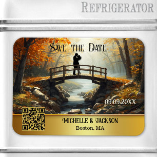 Romantischer Herbstwald Save-the-Date Magnet