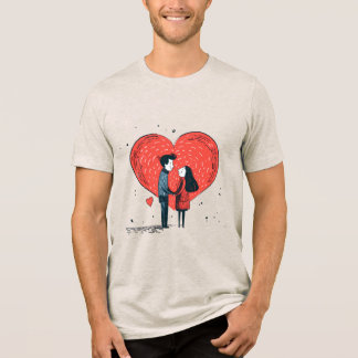 Romantischer Herz Grafik T - Shirt - Valentinstag