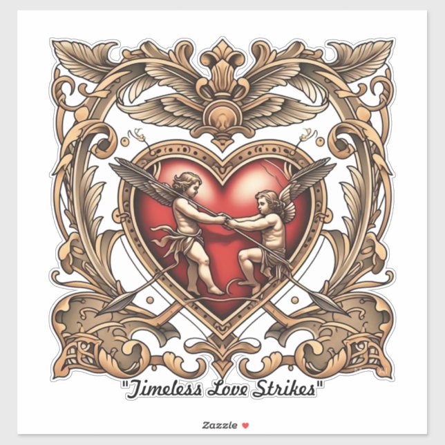 "Romantischer Herzbogen" Aufkleber (Blatt)