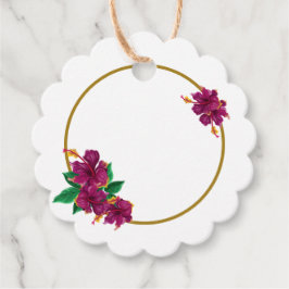 Romantischer Hibiskus Blume botanischer Gefallen Geschenkanhänger