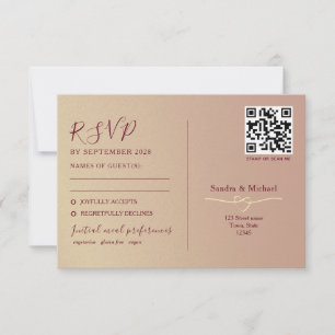 Romantischer Hochzeits-QR-Code mit doppelter Funkt RSVP Karte