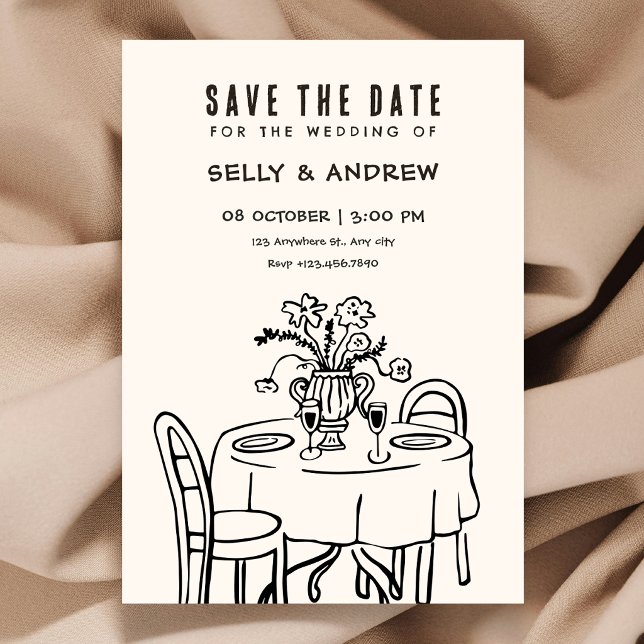 Romantischer Hochzeitstisch Save The Date (Von Creator hochgeladen)