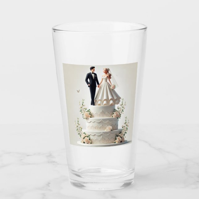 Romantischer Hochzeitstorte Glass Cup. Glas (Vorderseite)