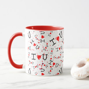 Romantischer Ich liebe dich Herz Muster Becher Tasse