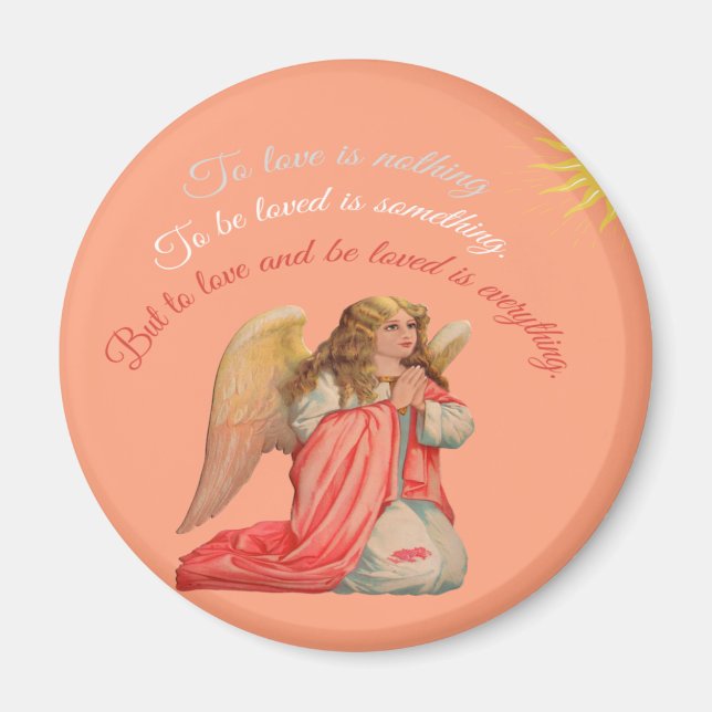 ROMANTISCHER INSPIRIERENDER SPRUCH | ROSA WEIBLICH MAGNET (Vorne)