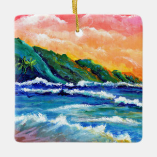 Romantischer Kauai-Sunset Keramikornament