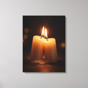 Romantischer Kerzenlichtschein – Minimalistisches Leinwanddruck