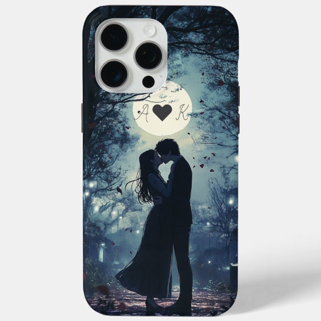 Romantischer Kissing Couple Name Initial iPhone Ca Case-Mate iPhone Hülle (Rückseite)
