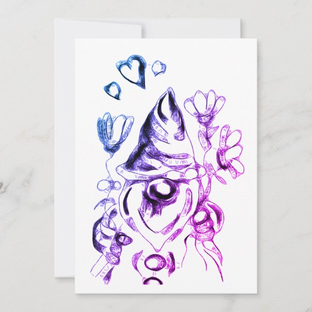 Romantischer kleiner Gnome Feiertagskarte (Vorderseite)