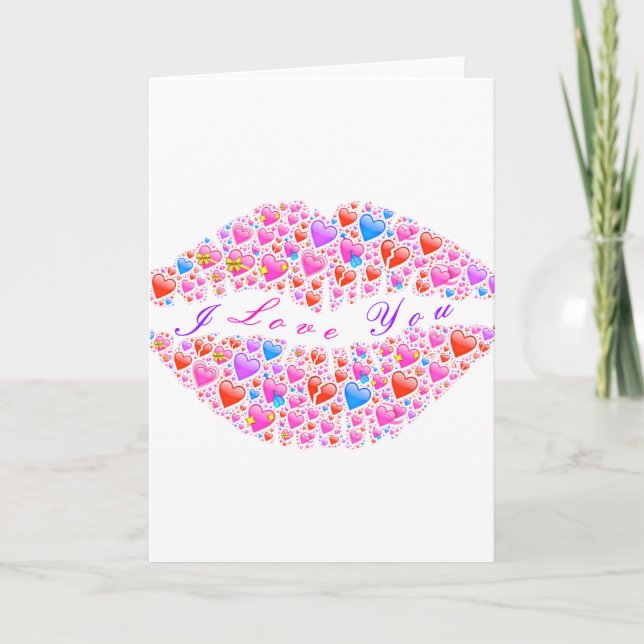 Romantischer Kuss Herz Lipno Valentinstag Karte (Vorderseite)