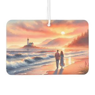 Romantischer Küsten-Sonnenuntergang-Leuchtturm-Spa Autolufterfrischer