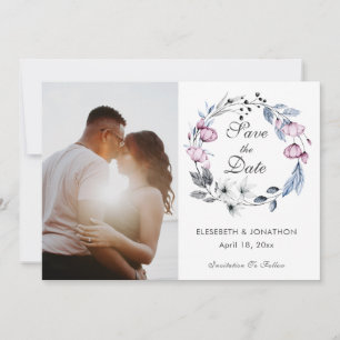 Romantischer Lavendel Blauer Blütenblossom Save The Date