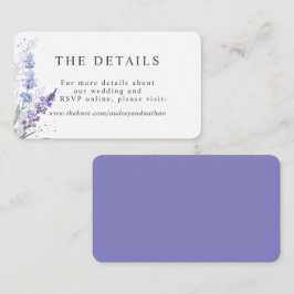 Romantischer Lavendel Wasserfarbendetails Begleitkarte