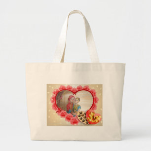 Romantischer Liebe Herz Kunst Druck Jumbo Stoffbeutel
