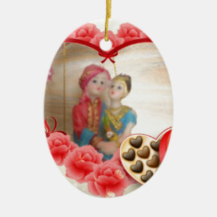 Romantischer Liebe Herz Kunst Druck Keramikornament