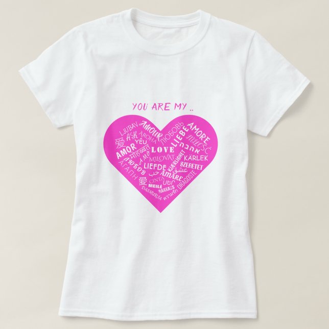Romantischer Liebe Text T - Shirt (Design vorne)