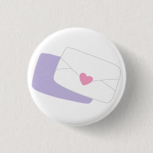 Romantischer Liebesbrief mit Herz-Siegel Button