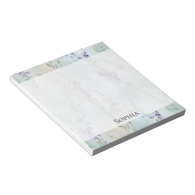 Romantischer Lila Lavendel Notizblock (angewinkelt)