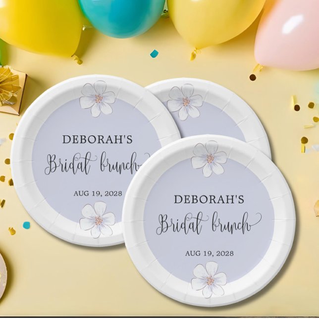 Romantischer Lilac Floral Bridal Brunch Pappteller (Von Creator hochgeladen)