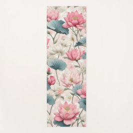 Romantischer Lotus in Rosa, Creme und Weich Grün Yogamatte