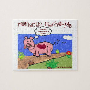 "Romantischer Macho Pig" Puzzle von Blue Beach Son