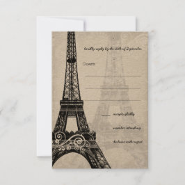 Romantischer Mason Jar Shadows Damask Wedding UAWG RSVP Karte
