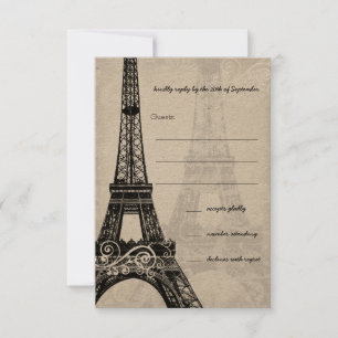 Romantischer Mason Jar Shadows Damask Wedding UAWG RSVP Karte