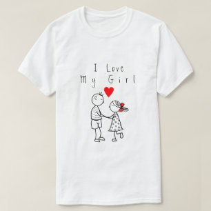 Romantischer Mens T - Shirt mit Text - I Liebe My