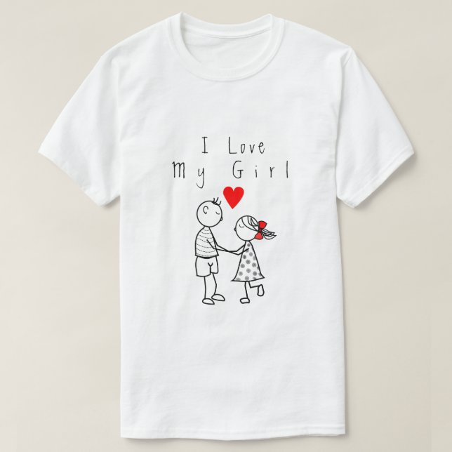 Romantischer Mens T - Shirt mit Text - I Liebe My  (Design vorne)