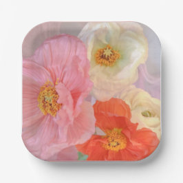 Romantischer Mohn Pappteller
