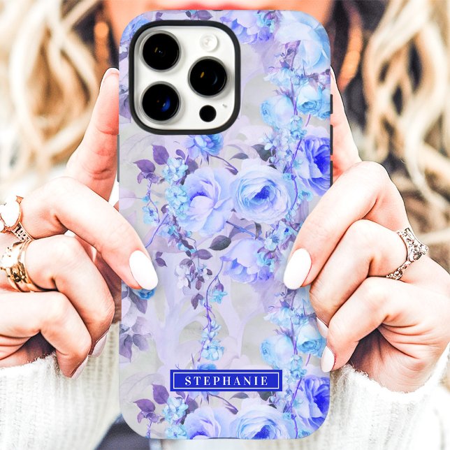 Romantischer Name Blau und Lavendel Case-Mate iPhone Hülle (Von Creator hochgeladen)